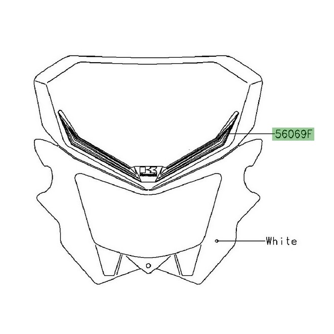 Autocollant entourage de phare Kawasaki KLX 125 (2014) | Réf. 560694082