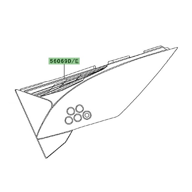 Autocollant coque arrière Kawasaki KLX 125 (2013) | Réf. 560692137 - 560692138