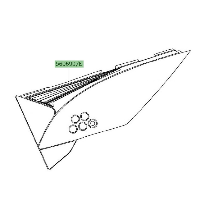 Autocollant coque arrière Kawasaki KLX 125 (2014) | Réf. 560694080 - 560694081