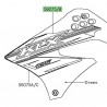 Autocollant "KLX" écope latérale Kawasaki KLX 125 (2016) | Réf. 560751044 - 560751046