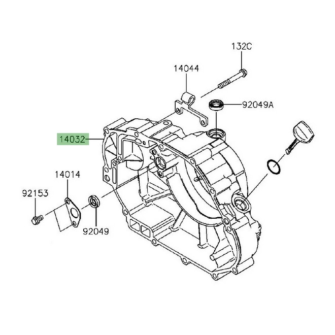 Carter d'embrayage Kawasaki KLX 125 (2010-2016) | Réf. 140320116