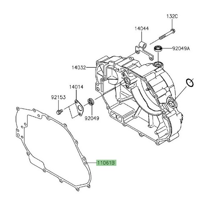 Joint d'étanchéité carter d'embrayage Kawasaki KLX 125 (2010-2016) | Réf. 110610214 - 110610821