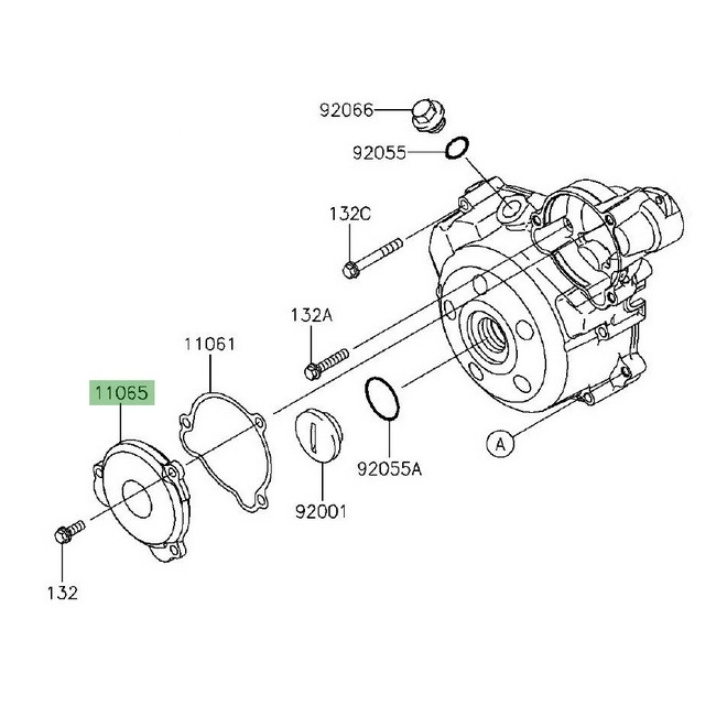 Couvercle carter d'alternateur Kawasaki KLX 125 (2010-2016) | Réf. 110650209