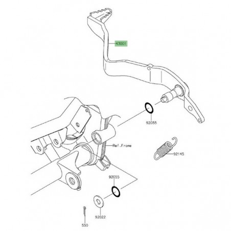 Pédale de frein Kawasaki KLX 125 (2010-2016) | Réf. 430010131