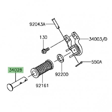 Repose-pieds arrière gauche Kawasaki KLX 125 (2010-2016) | Réf. 340280007