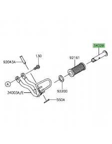 Repose-pieds arrière droit Kawasaki KLX 125 (2010-2016) | Réf. 340280007