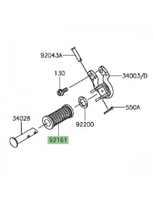 Caoutchouc repose-pieds arrière gauche Kawasaki KLX 125 (2010-2016) | Réf. 921610866