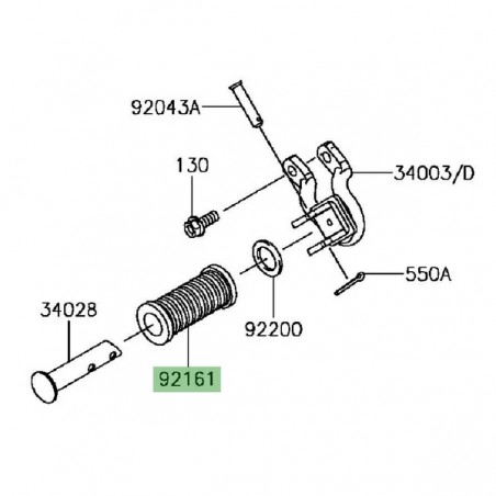 Caoutchouc repose-pieds arrière gauche Kawasaki KLX 125 (2010-2016) | Réf. 921610866