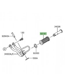 Caoutchouc repose-pieds arrière droit Kawasaki KLX 125 (2010-2016) | Réf. 921610866