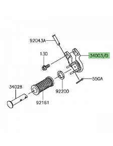 Platine repose-pieds arrière gauche Kawasaki KLX 125 (2010-2016) | Réf. 340030105458 - 340030147458