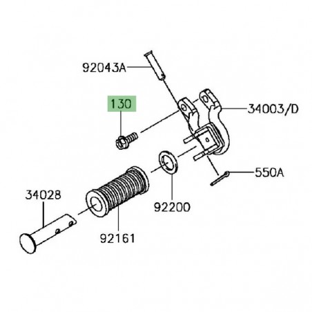 Vis M8x20 pour fixation repose-pieds arrière gauche Kawasaki KLX 125 (2010-2016) | Réf. 130CA0820