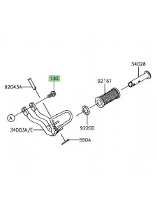 Vis M8x20 pour fixation repose-pieds arrière droit Kawasaki KLX 125 (2010-2016) | Réf. 130CA0820