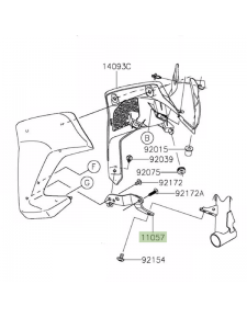 Patte de fixation écope de radiateur gauche Kawasaki Z900 (2017-2019) | Réf. 110570254