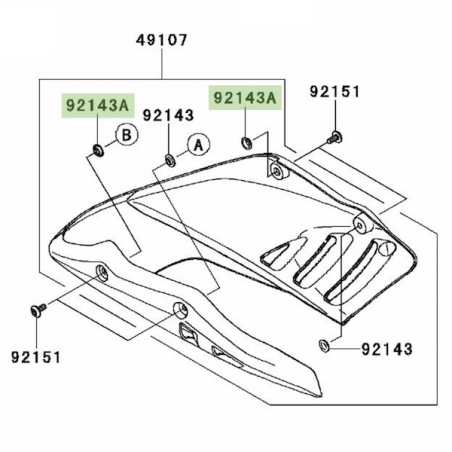 Rondelle épaulée avant sabot moteur Kawasaki Er-6n (2009-2011) | Réf. 921431196