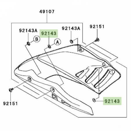 Rondelle épaulée arrière sabot moteur Kawasaki Er-6n (2009-2011) | Réf. 921431087