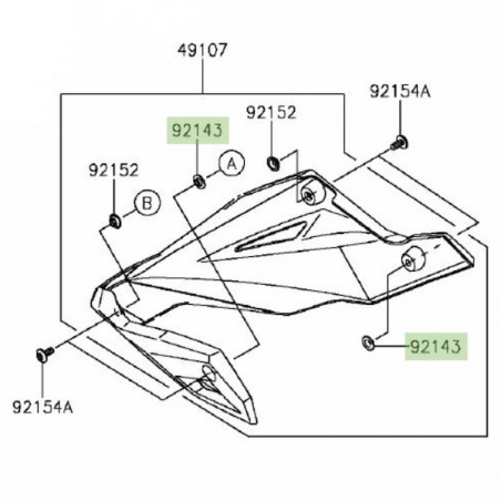 Rondelle épaulée arrière sabot moteur Kawasaki Er-6n (2012-2016) | Réf. 921431087