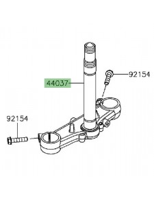 Té de fourche inférieur Kawasaki KLX 125 (2010-2016) | Réf. 440370110458 - 440370125458