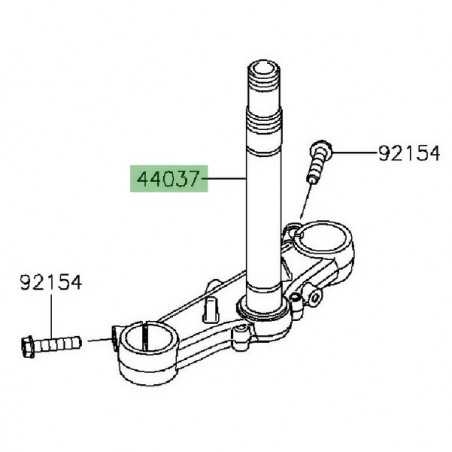 Té de fourche inférieur Kawasaki KLX 125 (2010-2016) | Réf. 440370110458 - 440370125458