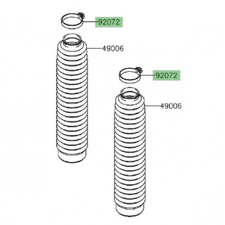Agrafe soufflet de fourche Kawasaki KLX 125 (2010-2016) |Réf. 490060057BD