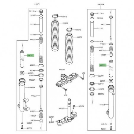 Tube de fourche Kawasaki KLX 125 (2010-2016) |Réf. 440130188
