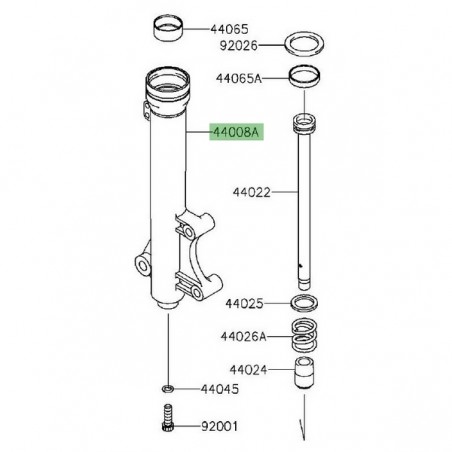 Fourreau de  fourche gauche Kawasaki KLX 125 (2010-2016) |Réf. 440080044458