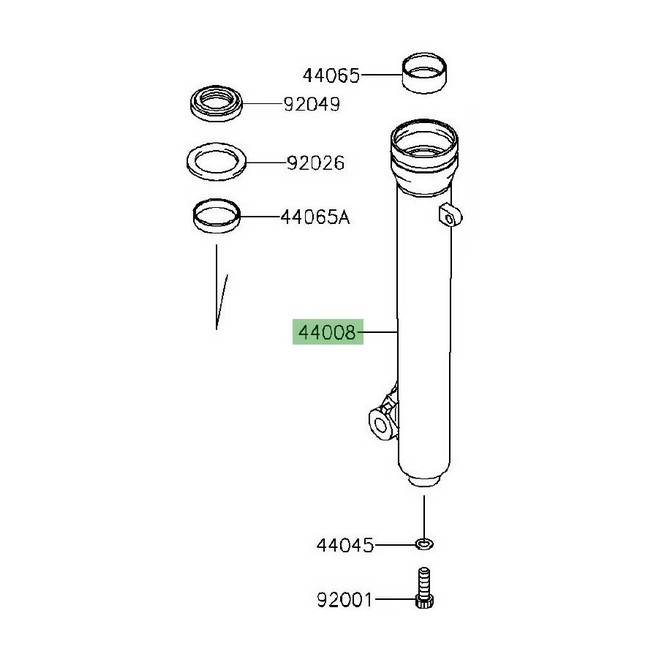 Fourreau de  fourche droit Kawasaki KLX 125 (2010-2016) |Réf. 440080042458