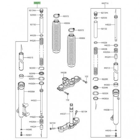 Bras de fourche gauche Kawasaki KLX 125 (2010-2016) |Réf. 440710556458
