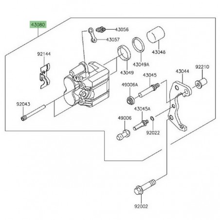 Étrier de frein avant Kawasaki KLX 125 (2010-2016) | Réf. 430800052 - 430820117