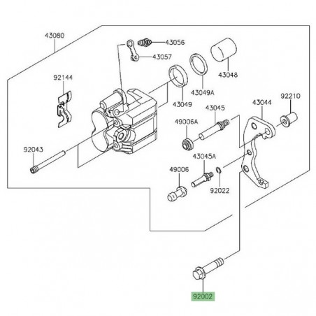 Vis M10x41 fixation étrier de frein avant Kawasaki KLX 125 (2010-2016) | Réf. 920021468