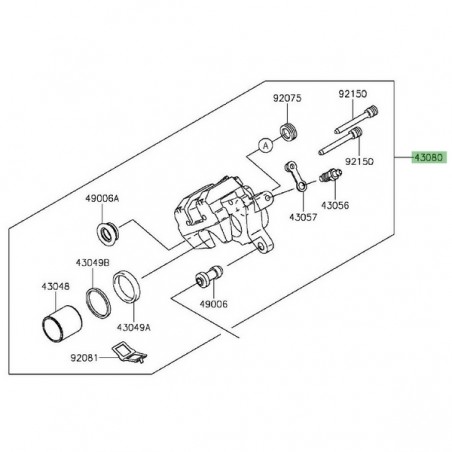 Étrier de frein arrière Kawasaki KLX 125 (2010-2016) | Moto Shop 35