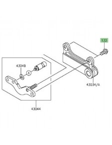 Vis M8x16 fixation étrier de frein arrière Kawasaki KLX 125 (2010-2016) | Réf. 132BA0816