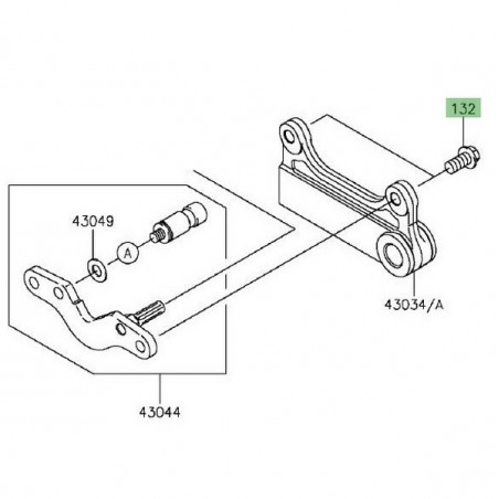 Vis M8x16 fixation étrier de frein arrière Kawasaki KLX 125 (2010-2016) | Réf. 132BA0816