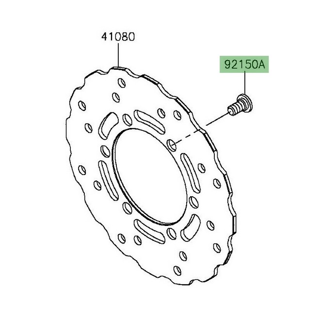 Vis M8x15 fixation disque de frein arrière Kawasaki KLX 125 (2010-2016) | Réf. 921501811