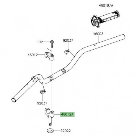 Pontet de guidon d'origine Kawasaki KLX 125 (2010-2016) | Réf. 460120075458