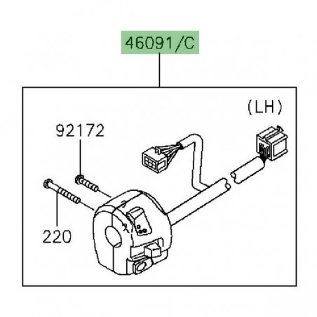 Commodo gauche Kawasaki KLX 125 (2010-2016) | Réf. 460910179 - 460910275