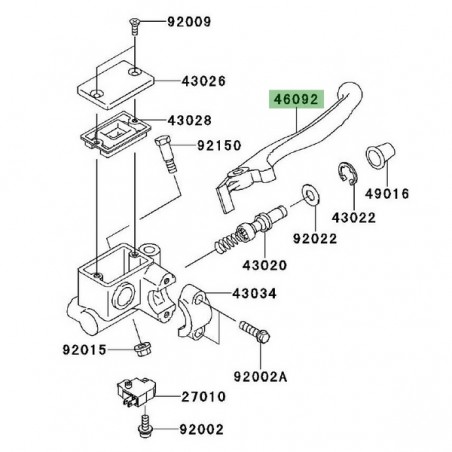 Levier de frein Kawasaki KLX 125 (2010-2016) | Réf. 460921140