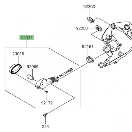 Clignotant avant gauche Kawasaki KLX 125 (2010-2016) | Réf. 230370372