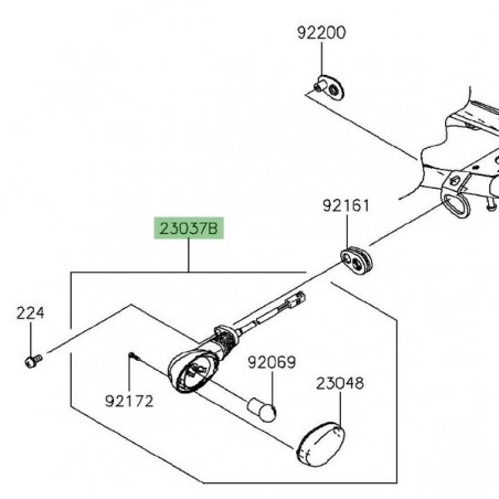 Clignotant arrière gauche Kawasaki KLX 125 (2010-2016) | Réf. 230370374
