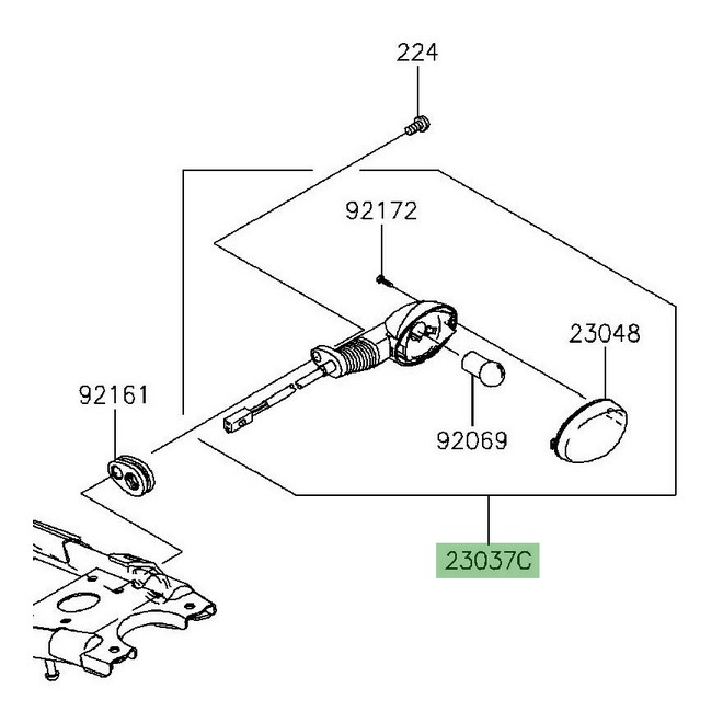 Clignotant arrière droit Kawasaki KLX 125 (2010-2016) | Réf. 230370375