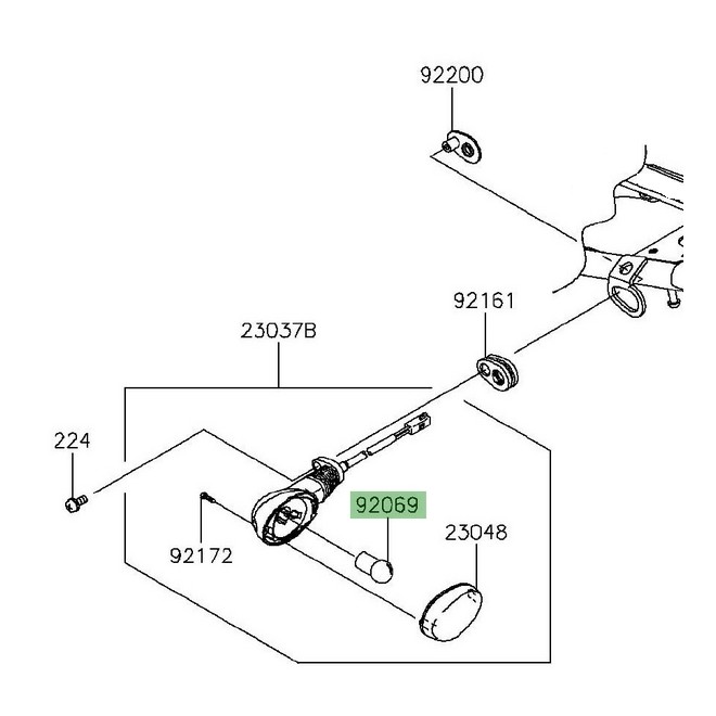 Ampoule (12V/10W) clignotants arrière Kawasaki KLX 125 (2010-2016) | Réf. 920690003