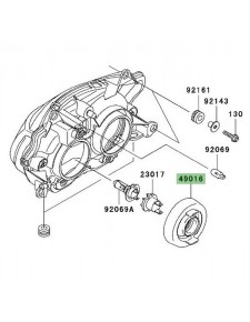 Obturateur caoutchouc optique avant Kawasaki 490161209 | Moto Shop 35