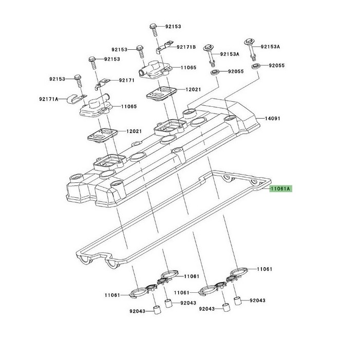Joint de cache culbuteur Kawasaki Z750 (2004-2006) | Réf. 110611165