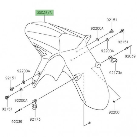 Garde-boue avant peint Kawasaki Versys 1000 (2019-2024) |Moto Shop 35