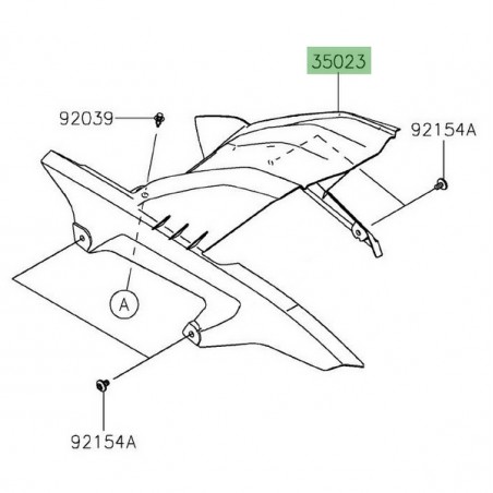 Garde-boue arrière Kawasaki Versys 1000 (2019-2024) | Réf. 350230449