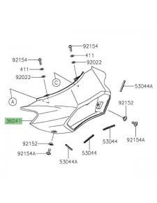 Entourage de feu arrière Kawasaki Versys 1000 (2019-2024) | Réf. 360410048