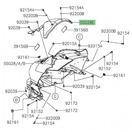 Visière de compteur Kawasaki Versys 1000 (2019-2024) | Réf. 550280700