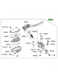 Maître-cylindre avant d'origine Kawasaki Z750R (2011-2012) | Réf. 430150136