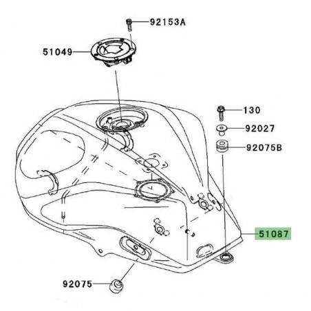 Réservoir d'essence d'origine peint Kawasaki Z750R (2011-2012) | Moto Shop 35