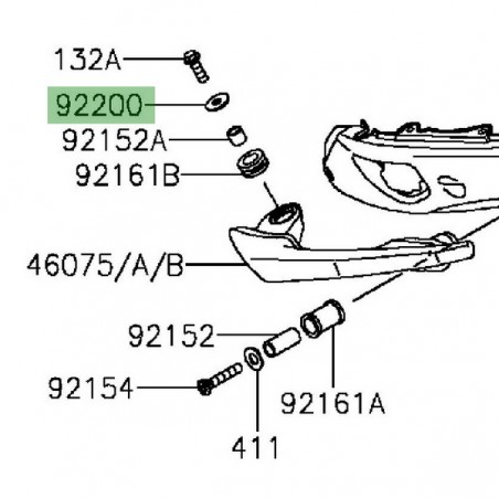 Rondelle 8.5 x 23 x 1.6 poignée passager Kawasaki Er-6n (2012-2016) | Réf. 922000752