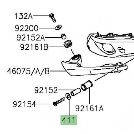 Rondelle diam. 10 poignée passager Kawasaki Er-6n (2012-2016) | Réf. 411AA1000